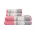 Полотенце махровое 50х90 Hobby - Nazende розовый/серый