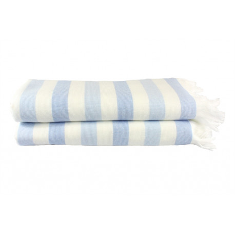 Полотенце пляжное махровое 70х140 Hobby - Stripe Peshtemal голубой