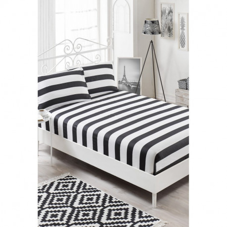 Простынь на резинке 100х200 с наволочкой Eponj Home B&W - Line