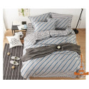 Комплект постельного белья евро Hobby Poplin - Stripe фуксия
