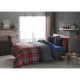 Постельное белье евро Tac Flanel - Storm kirmizi v01 красный