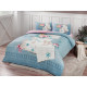 Постельное белье евро Tac Flanel - Elias mavi v01 голубой