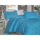 Комплект постельного белья евро Hobby Bamboo - Diamond Flower бирюзово-белый