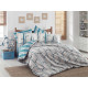 Постельное белье полуторное Hobby Poplin - Marinella бирюзовый