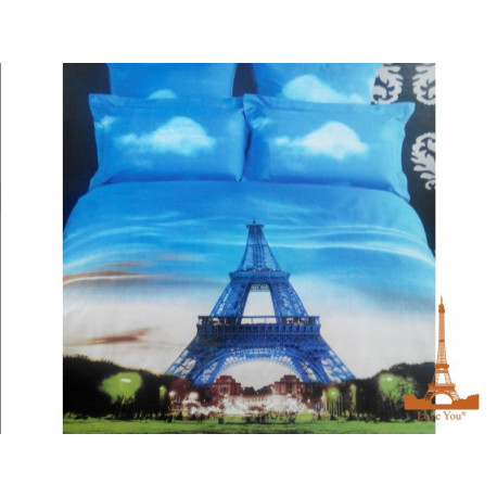 Постельное белье семейное 3D Love you Париж stp 332