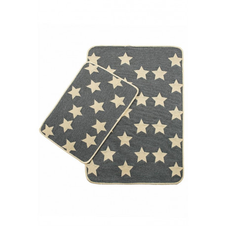 Набор ковриков для ванной 2шт Solo IzziHome Krem gri yildiz