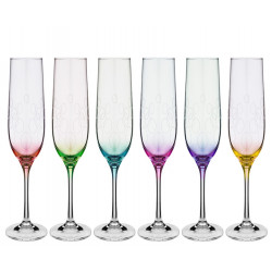 Набор бокалов для шампанского 190 мл Bohemia Viola Rainbow круги