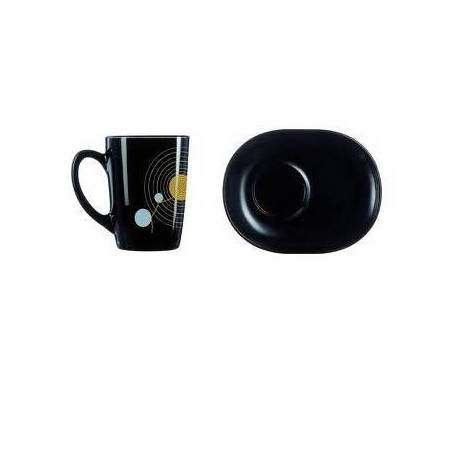 Luminarc Sequins Black Набор чашка 220мл + блюдце-2пр E8065-R
