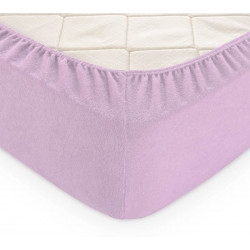 Простынь на резинке махровая 160х200см LightHouse сиреневый