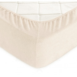 Простынь на резинке махровая 160х200см LightHouse кремовый