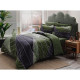 Постельное белье евро Tac сатин Delux - Borneo yesil v01 зеленый