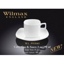 Кофейная чашка и блюдце 90мл Wilmax WL 993041