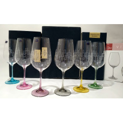 Набор бокалов для вина 550 мл Bohemia Viola Rainbow квадрат