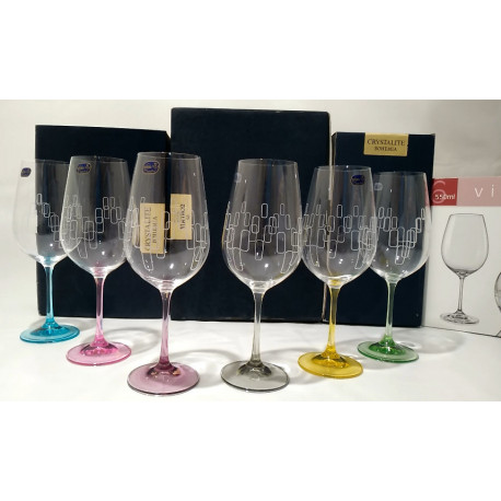Набор бокалов для вина 550 мл Bohemia Viola Rainbow 40729 550S K0568