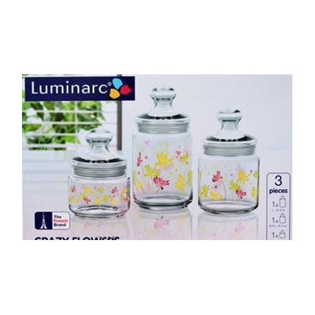 Luminarc Crazy Flowers Набор банок(0,5л,0,75л,1л)-3пр. H9942
