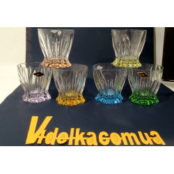 Набор стаканов для виски цветные Bohemia Plantica 250 мл-6шт