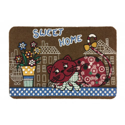Коврик придверный Megan 40х60 IzziHome Kahve kirmizi kedi