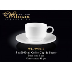 Чашка кофейная и блюдце 140 мл Wilmax  WL-993039