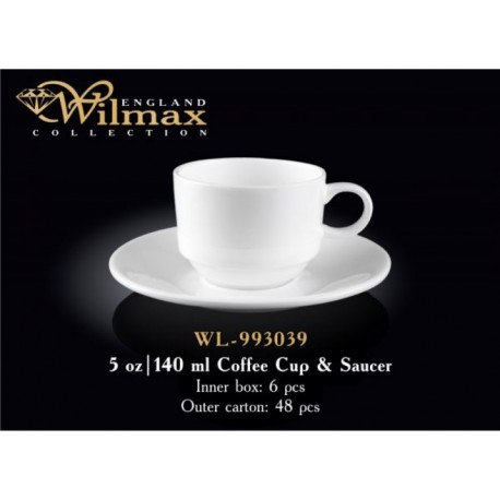 Wilmax.Чашка кавова&блюдце 140мл