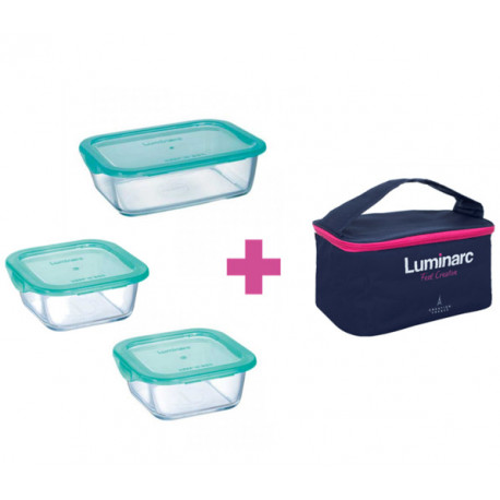 Набор емкостей для еды с сумкой 3 предмета Luminarс Keep'n'Box Р8001