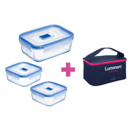 Набор емкостей для еды с сумкой 3 предмета Luminarс Pure Box Active P8002