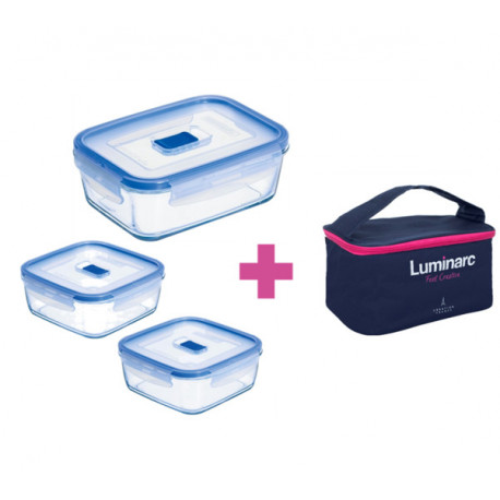 Набор емкостей для еды с сумкой 3 предмета Luminarс Pure Box Active Р8002