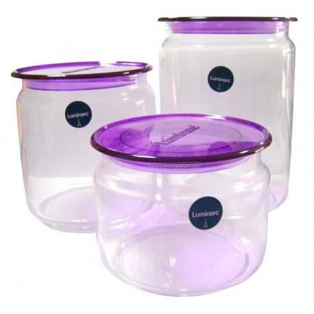 Набор банок для сыпучих (0,5л,0,75л,1л)-3 пр. Plano Purple N3453