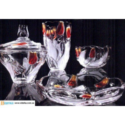 Блюдо 310мм w6139 Nadinе Satin-Red-Gold WALTHER-GLAS