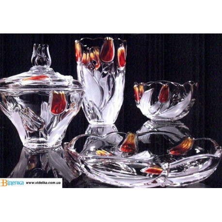 Блюдо 310мм w6139 Nadinе Satin-Red-Gold WALTHER-GLAS