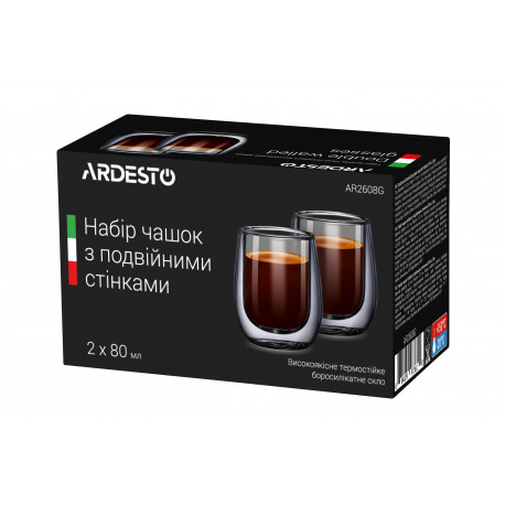 Набор чашек для эспрессо 800мл/2шт Ardesto AR2608G