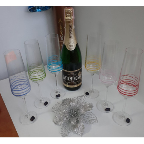 Набор бокалов для шампанского 200 мл/6шт Bohemia Sandra 40728 200S M8700