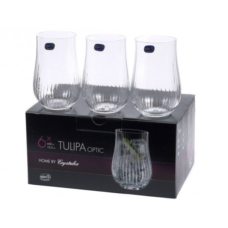 Набор стаканов высоких 450мл/6шт Bohemia Tulipa Optic
