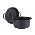 Кастрюля 6,7 л с крышкой-сковородкой гриль Maestro Graphite MR-4128