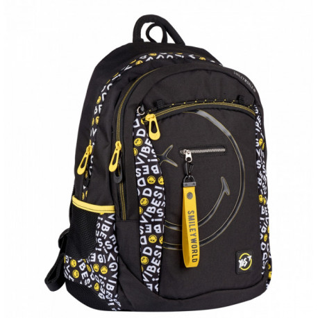 Рюкзак для подростка YES T-121 Smiley World Black&Yellow 552511