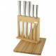 Набор кухонный ножей из нержавеющей стали на деревяной подставке (5 ножей + досточка)