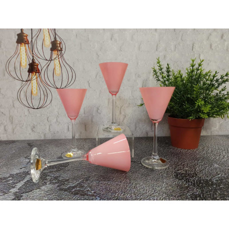 Набор бокалов для мартини 90мл/4шт Bohemia Pralines Pink b40916-D5250