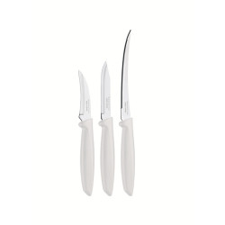 Набори ножів TRAMONTINA PLENUS light grey 3 пр (том, овощ, д/очистки) инд. бл. (23498/312)