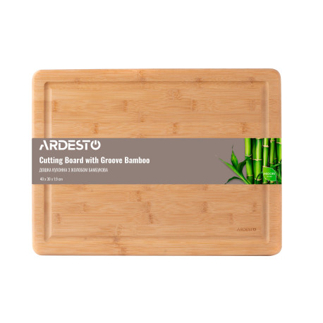 Доска кухонная Ardesto Midori с желобом, 40*30*1.9 см, бамбук