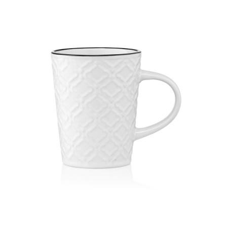 Чашка Ardesto  Relief, 320 мл, біла, кераміка