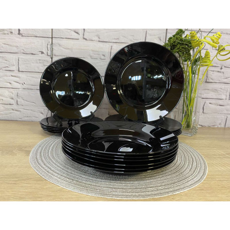 Сервиз столовый 18 предметов Luminarc Plumi Black V2483