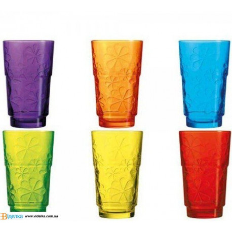 Набор стаканов высоких 270мл 6шт Luminarc Funny Flowers Colors J3684